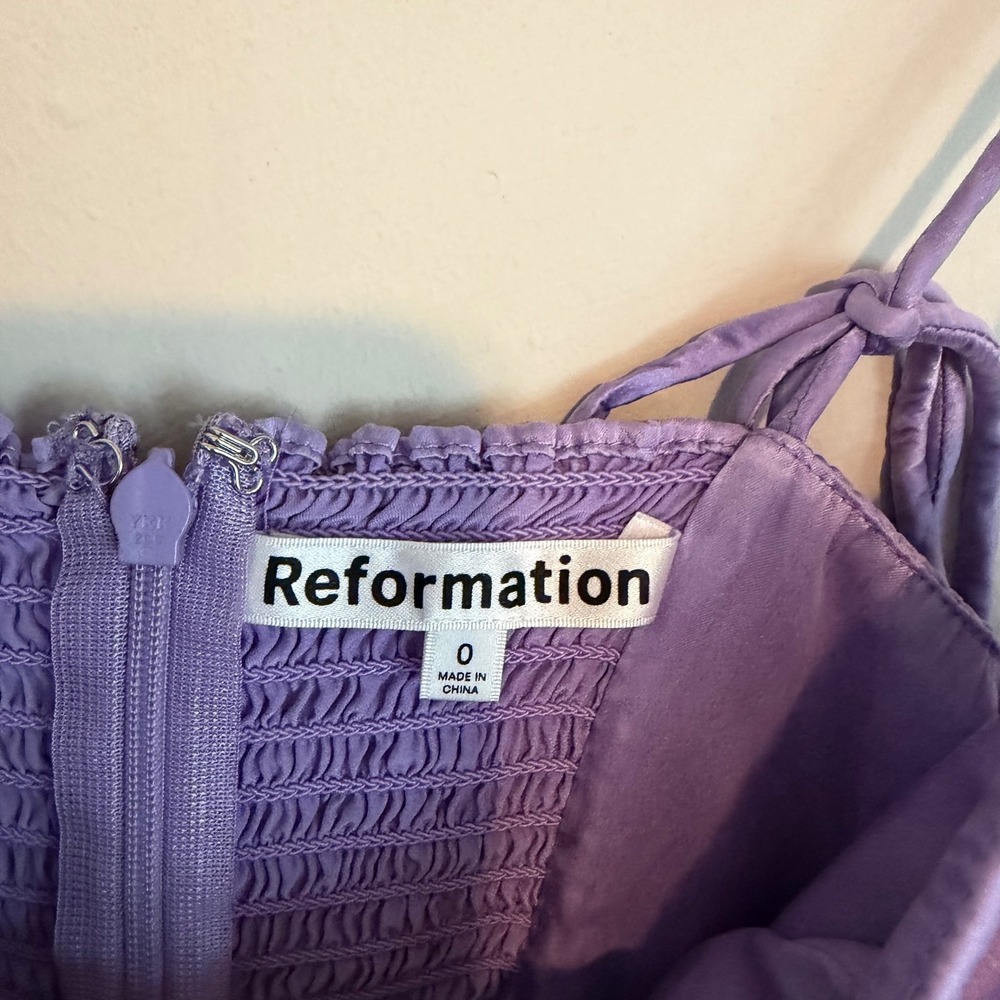 Reformation Marguerite Silk Midi dress 0 lilac purple cocktail wedding feminine - Picture 8 of 8